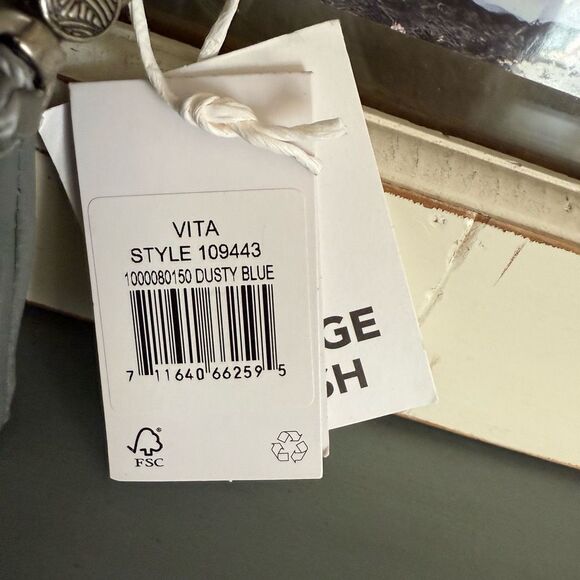 NWT The Sak Womens Leather Top Crochet Trim Zip Vita Wristlet Dusty Blue OS - Picture 10 of 10